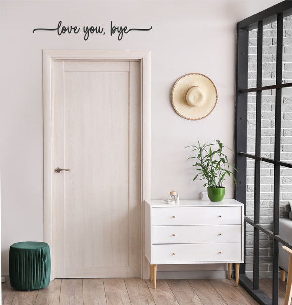 love you bye Script Style Wooden Wall Decor