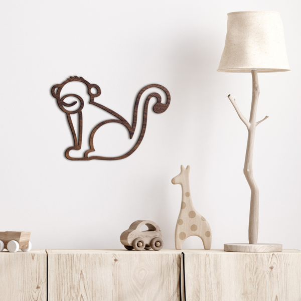 Monkey Wall Decor Bear and Rose