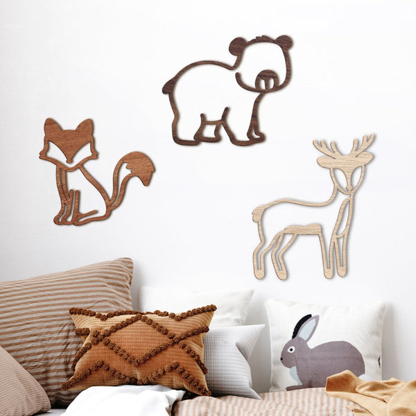 Woodland Trio - Fox, Bear & Deer | Bear and Rose