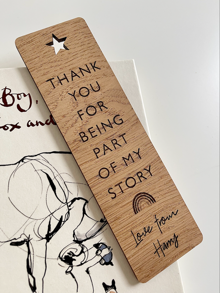 Thank You Wooden Bookmark - Personalised | Bear and Rose