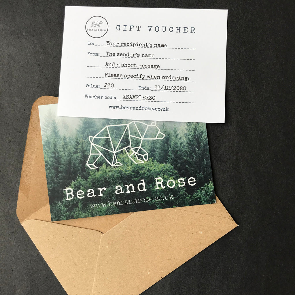 Bear and Rose gift voucher