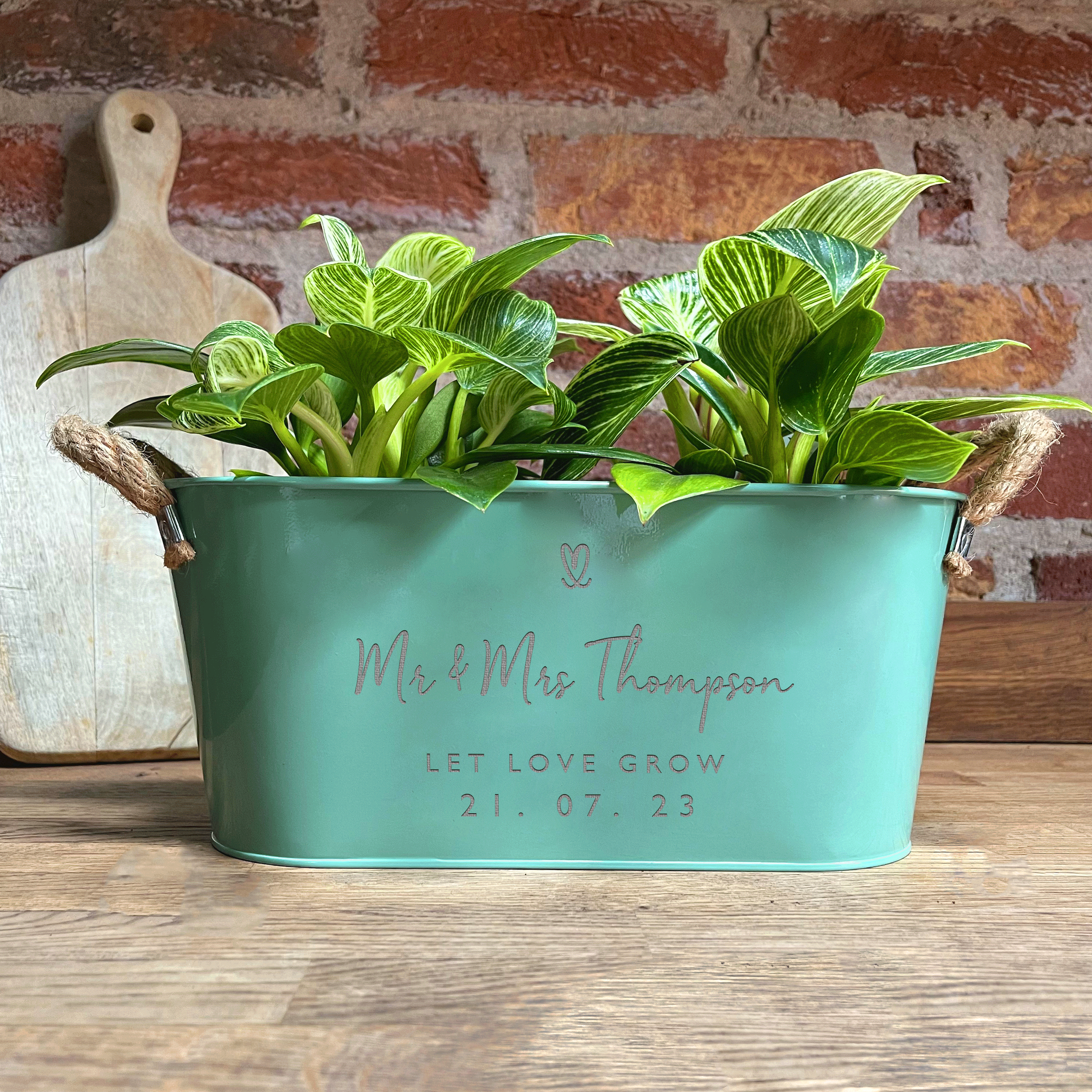large engraved plant pot Personalised Flower Plant Pot - 'Let Love Grow'