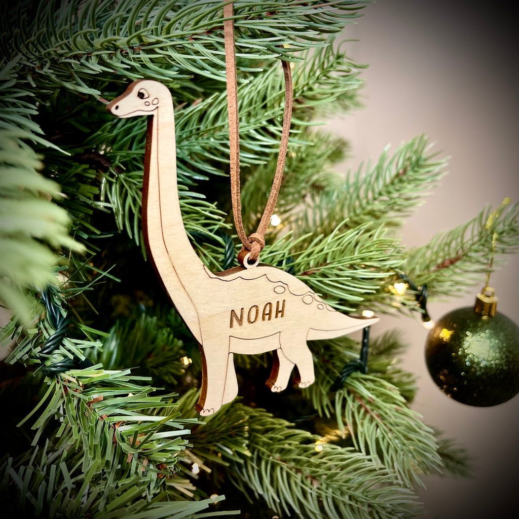 Dinosaur Brachiosaurus Personalised Christmas Tree Decoration