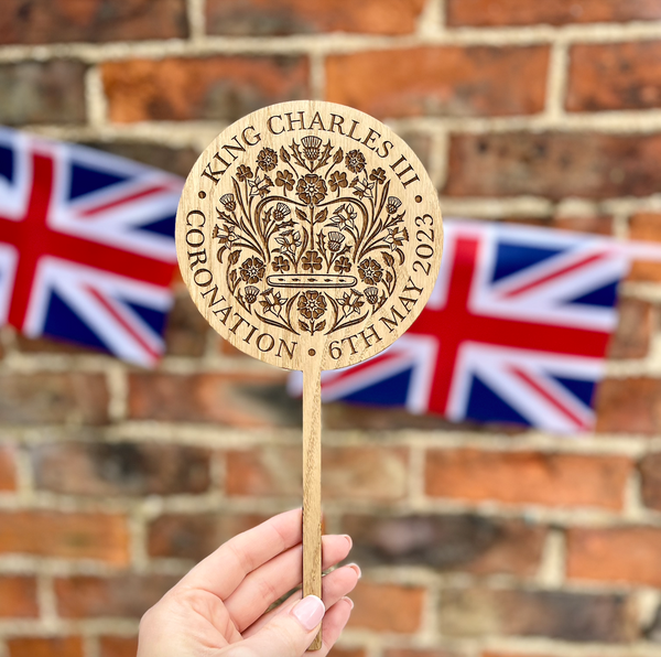 King's Coronation Wooden Cake Topper | Bear and Rose