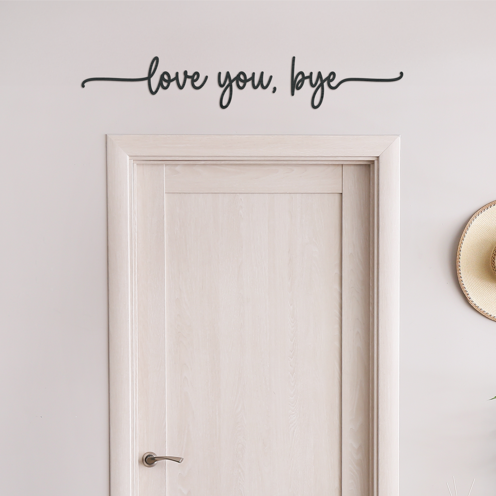love you, bye - Script Style - Wooden Wall Decor