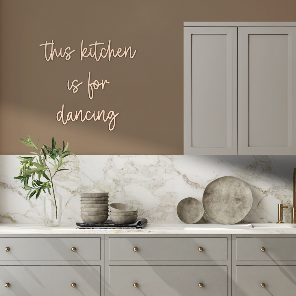 this kitchen is for dancing - Wooden Wall Art