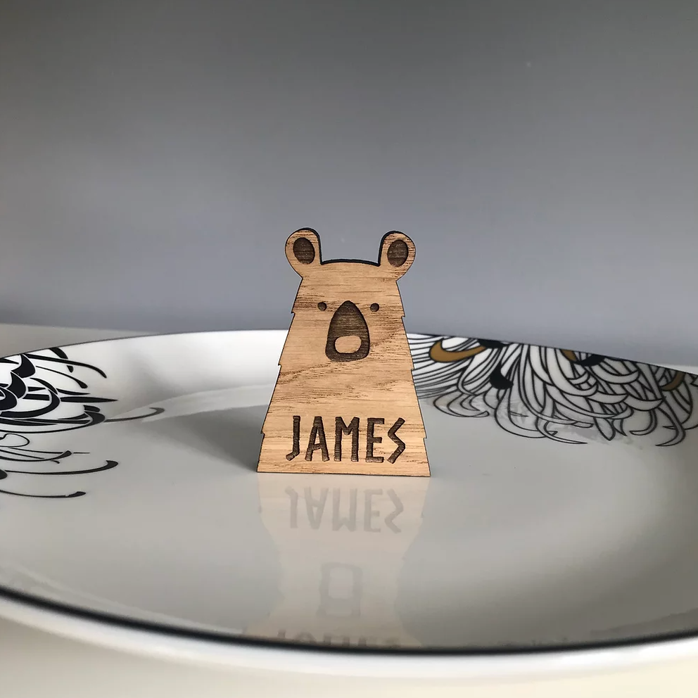 Personalised Bear Place Name/Table Decoration