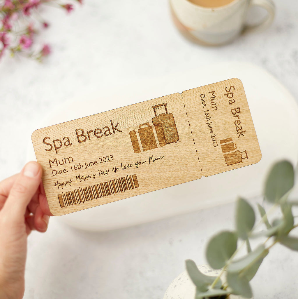 Personalised Wooden Holiday/Trip Ticket