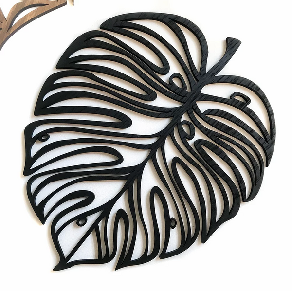 Geometric Monstera Leaf Trio - Set of 3 wooden wall art | Bear and Rose