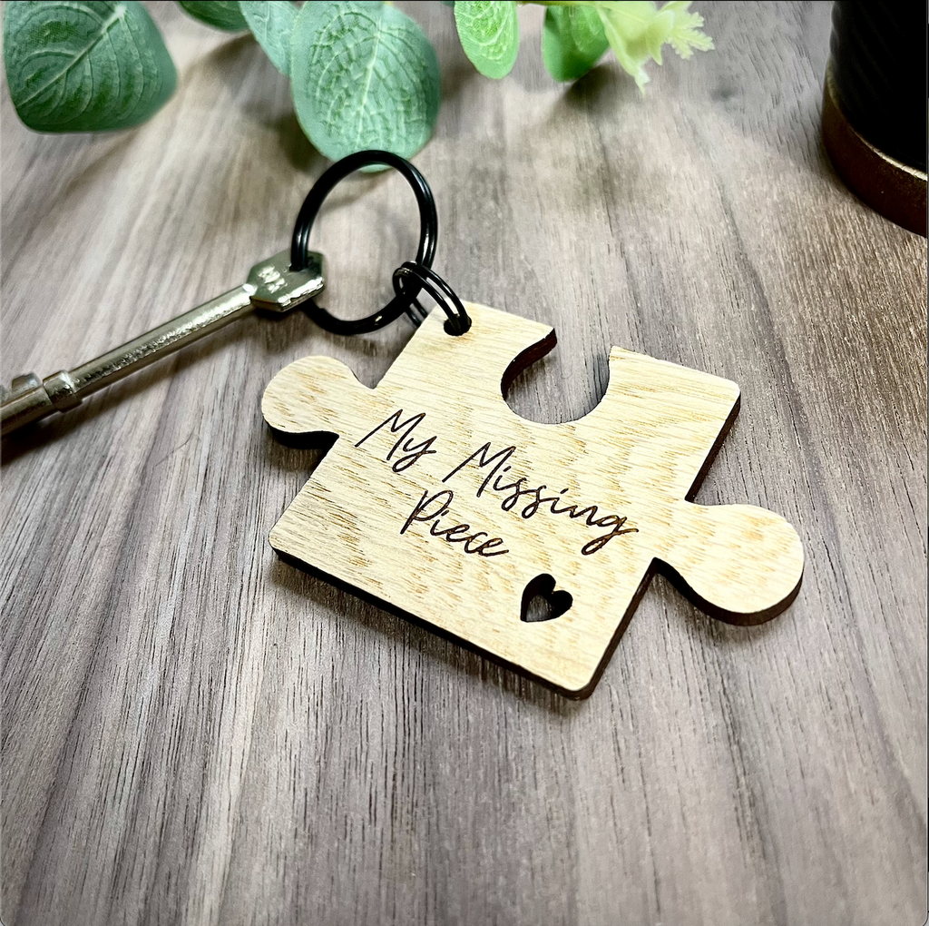 Wooden puzzle 2025 piece keychain