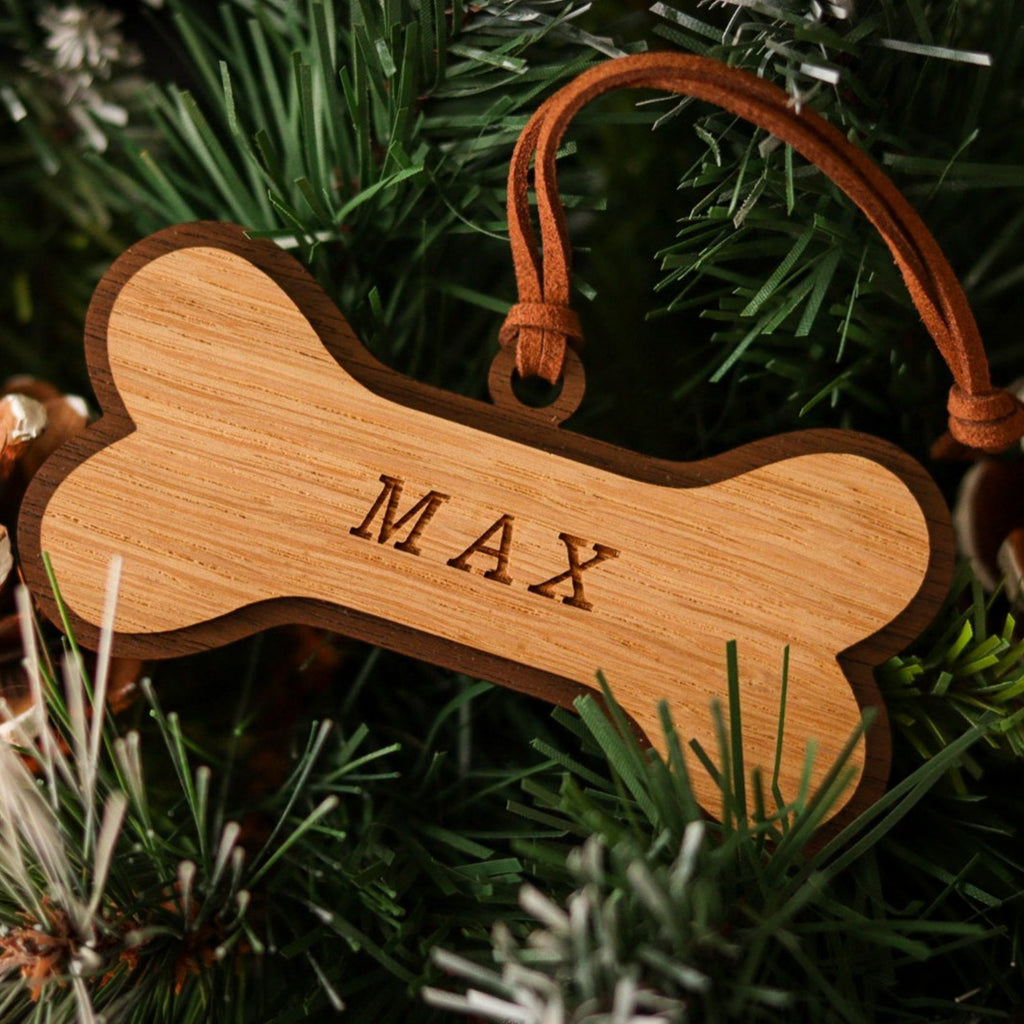 Christmas Personalised Dog Decoration- Layered Wood