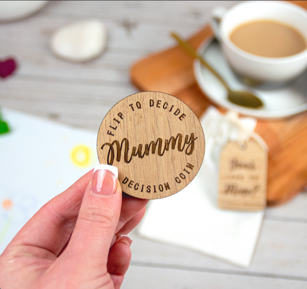 Your Turn or Mine? Parents Edition | Wooden Decision Flip Coin - Personalised