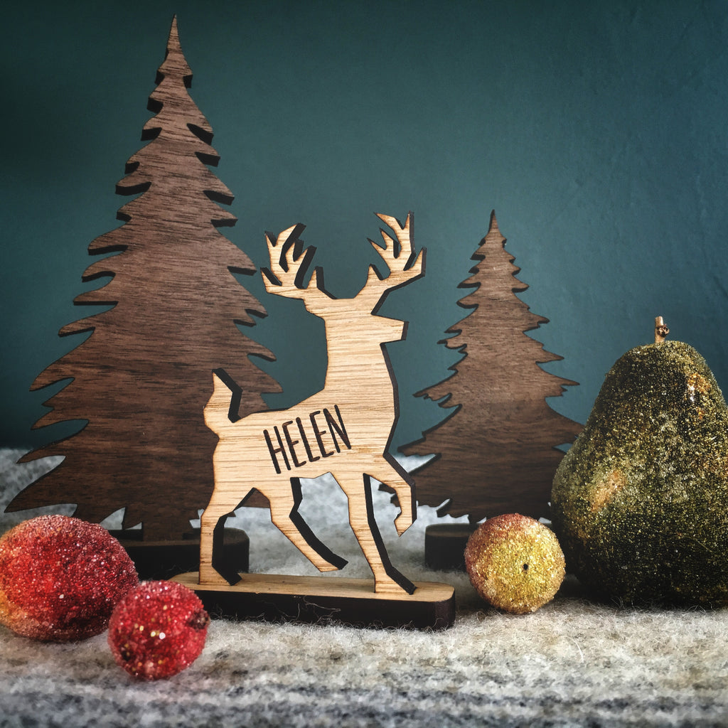 Personalised Reindeer Place Name Decoration - 25% SALE