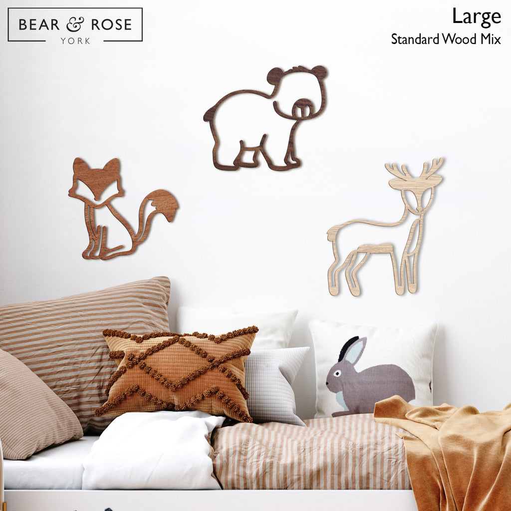 Woodland Trio - Fox, Bear & Deer | Bear and Rose