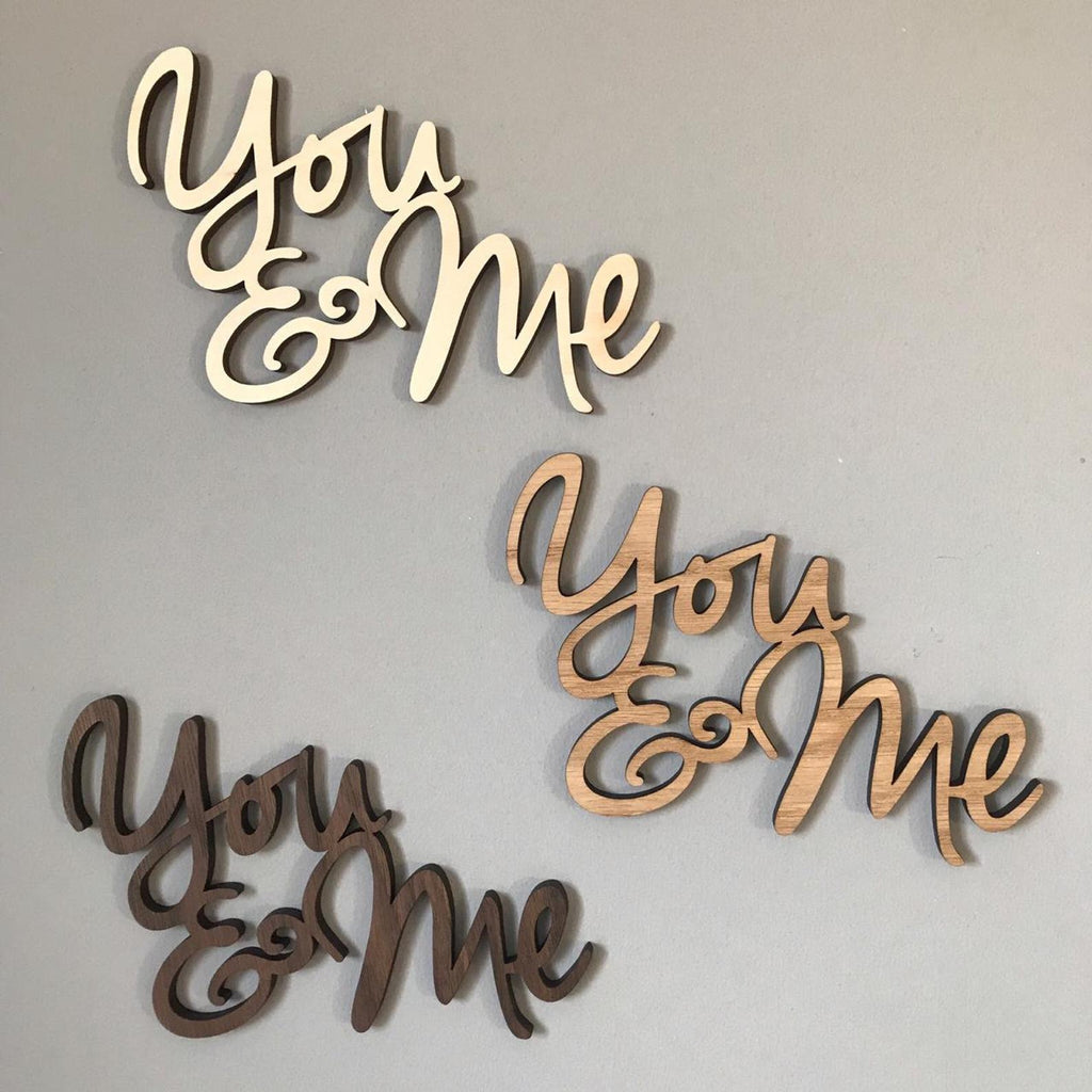 Wooden "You & Me" Wall Plaque