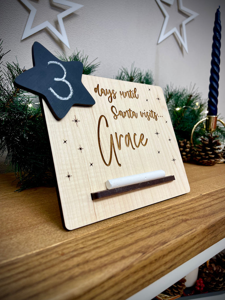 Personalised Christmas Countdown with Chalkboard