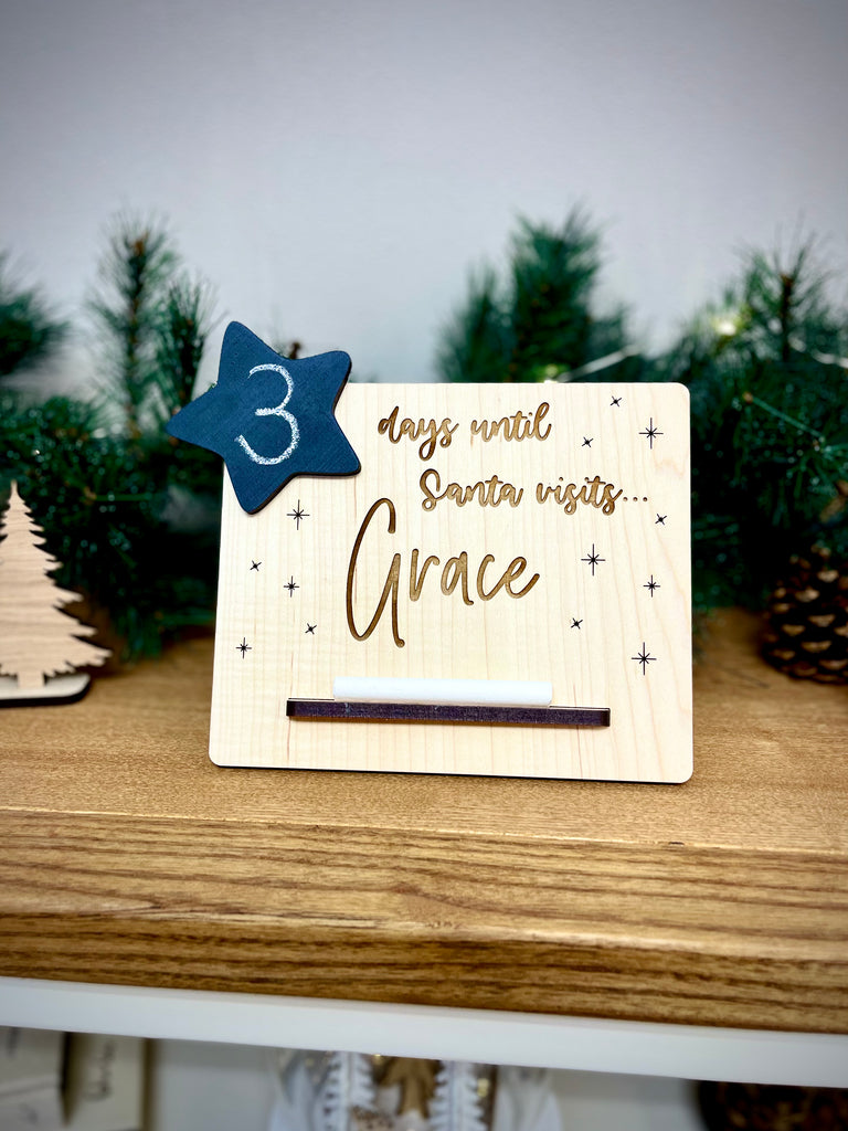 Personalised Christmas Countdown with Chalkboard
