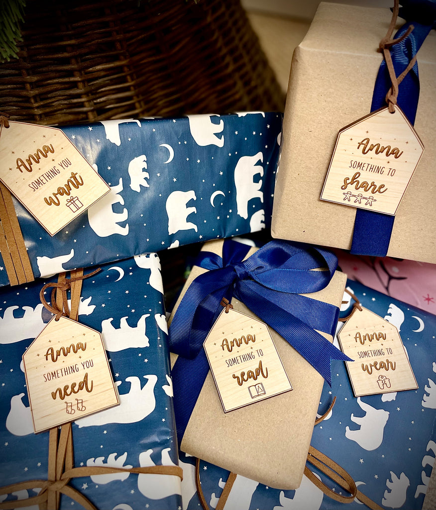 Wear/Share/Read/Want/Need - Set of 5 Personalised Gifts Tags - 20% OFF BLACK FRI SALE!