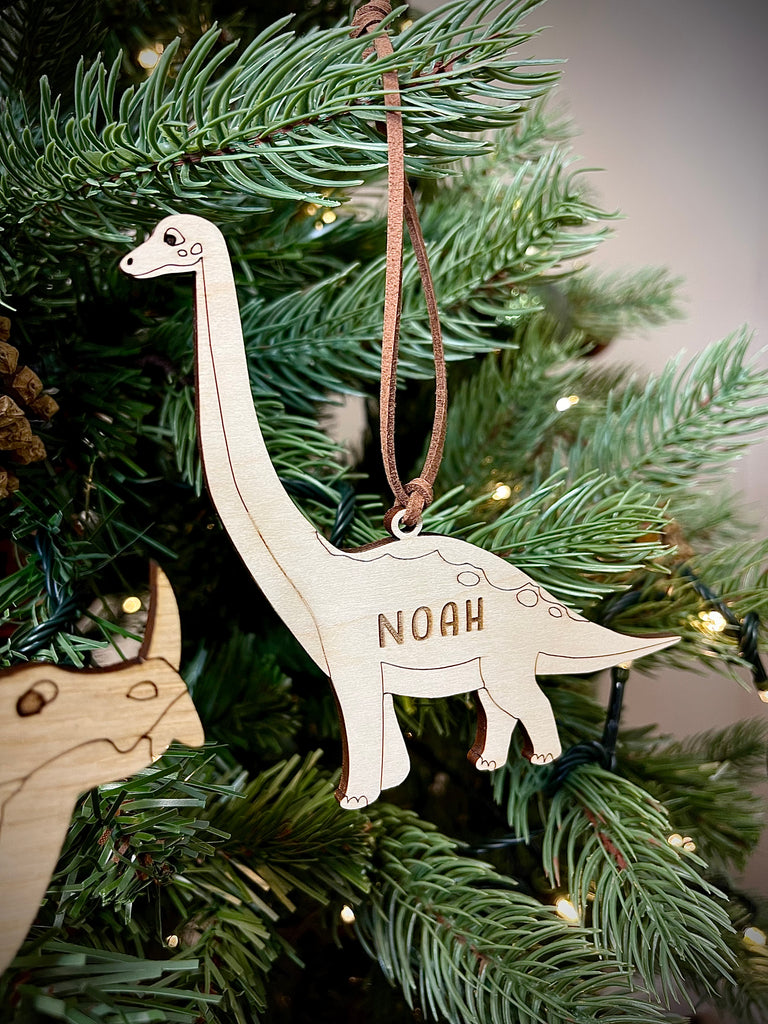Dinosaur Brachiosaurus Personalised Christmas Tree Decoration