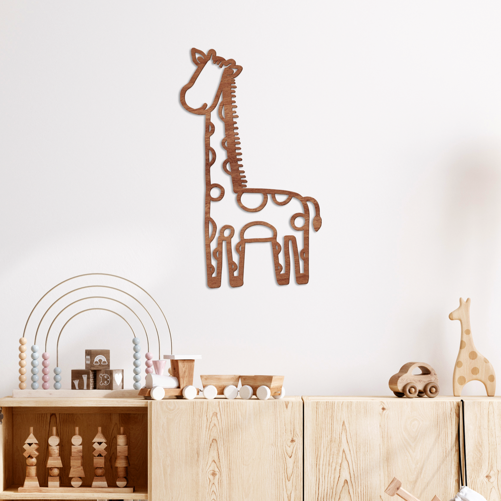Giraffe Wall Decor Bear and Rose