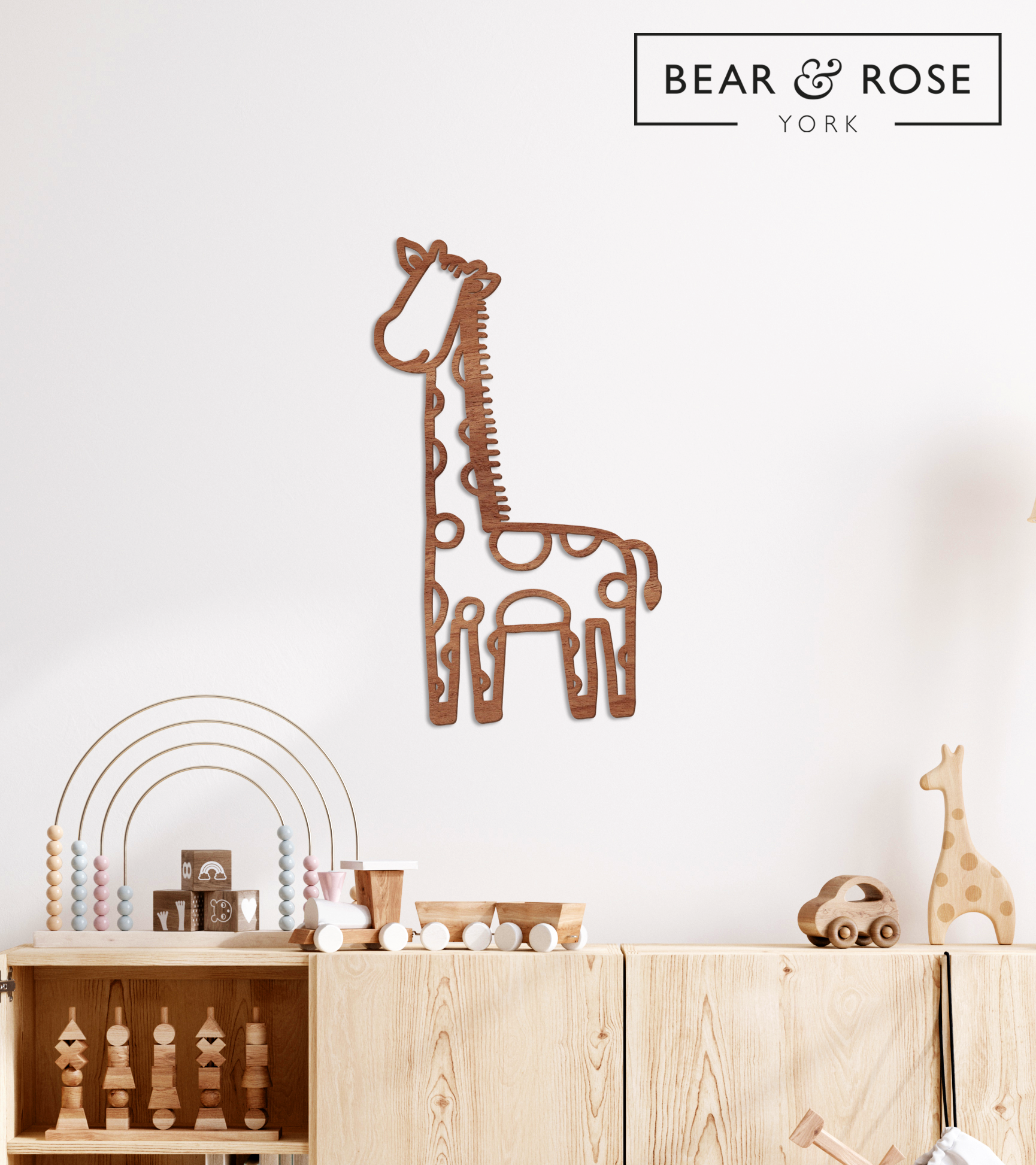 Giraffe Wall Decals Peel And Stick - 3D Animal Head Stickers For Nursery, Bedroom, Kids Room Decor