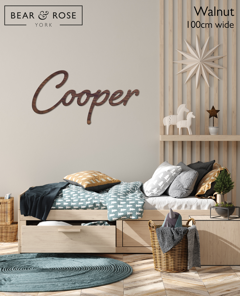 Personalised Wall Name any name made to order - Earth style | Bear and Rose